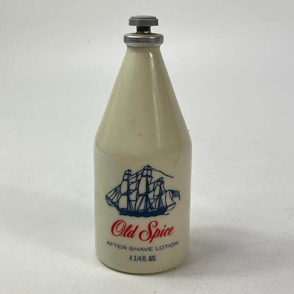 Vtg 1960s Old Spice After Shave Lotion Full Bottle 4.75 oz Star Cap Shulton USA